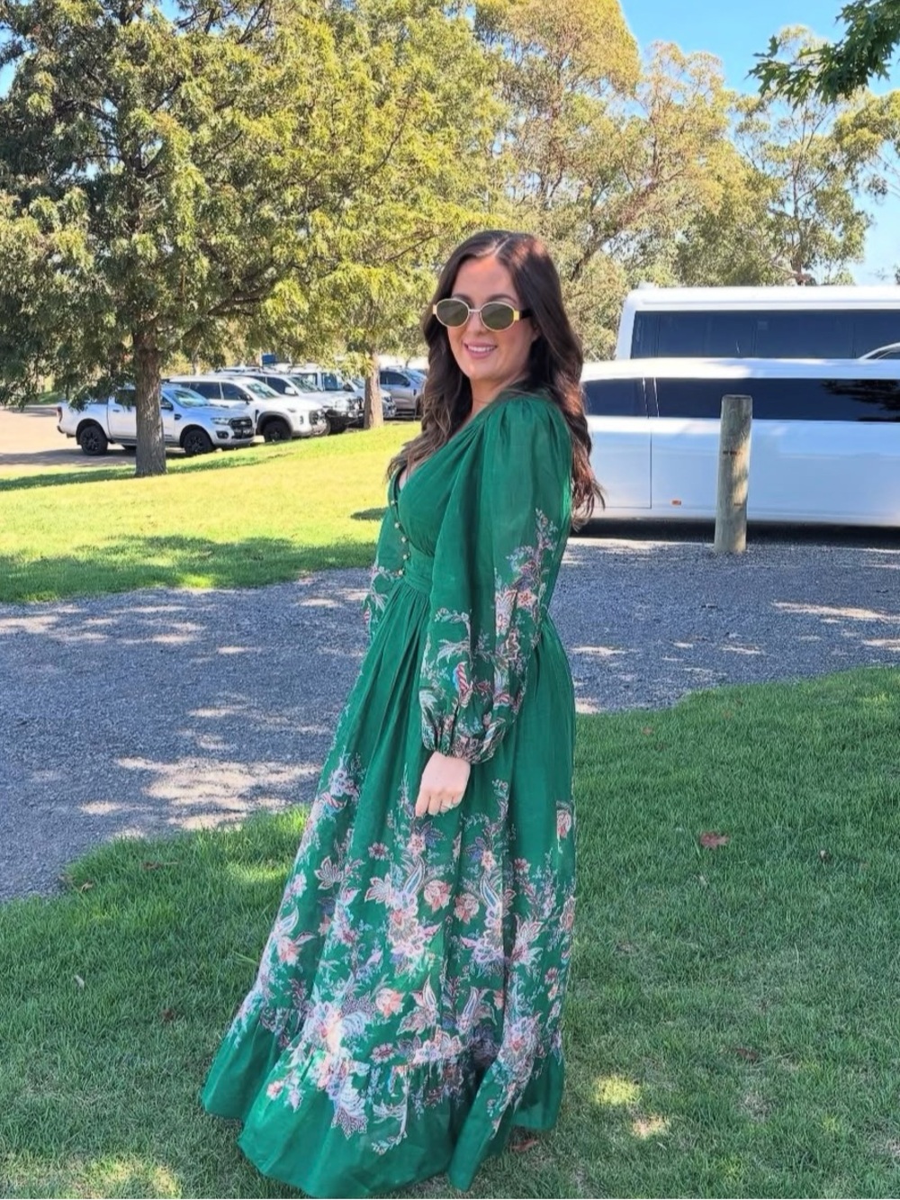 ZIMMERMANN RHIANNON PLUNGE MAXI DRESS GREEN MULTI PAISLEY SIZE 3 | M-L - Picture 11 of 13